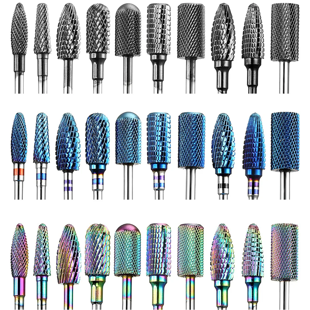 

Professional 5 in 1 Bit Cross Cut Nail Drill Bit Carbide Drill Bts For Nails, Gold, silver, rose gold, black, blue, purple
