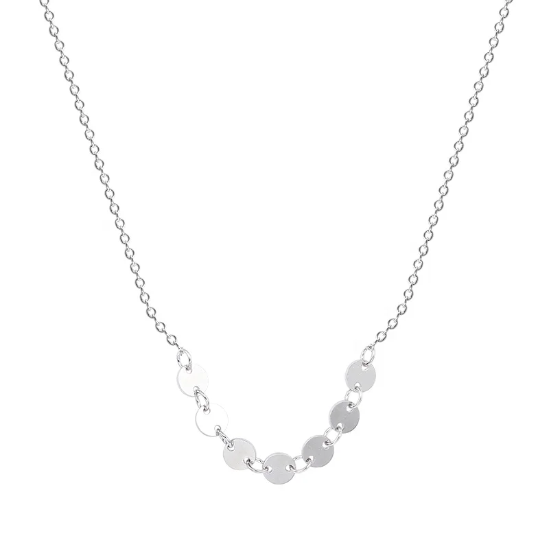 

S925 sterling silver Korean sweet small fresh round glossy bone clavicle necklace
