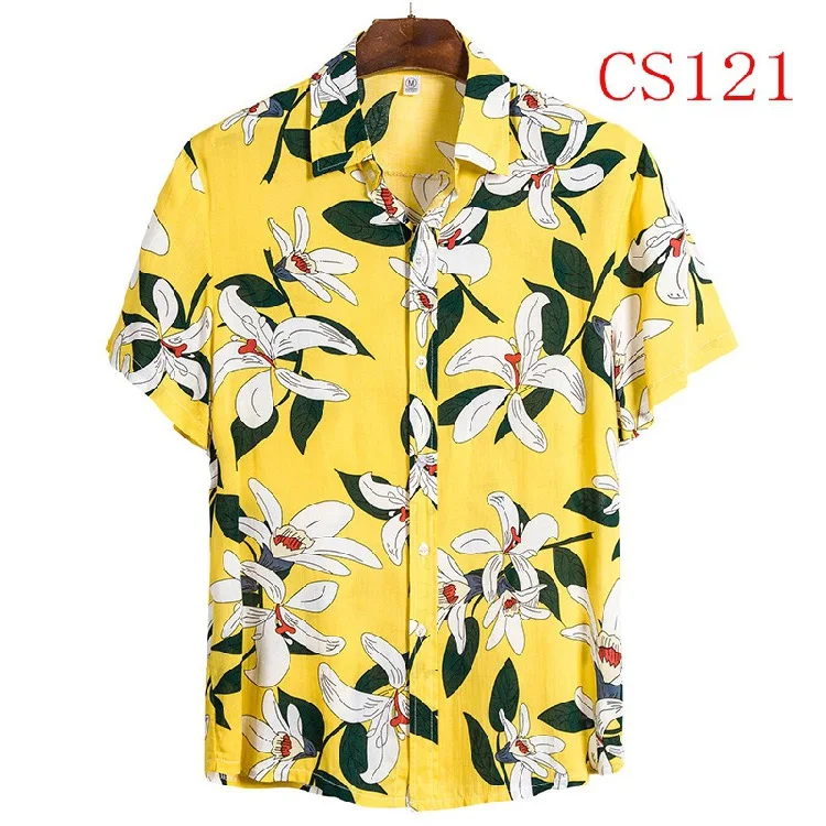 

Cheap Summer Men Ethnic Printed Hawaiian Shirts For Man