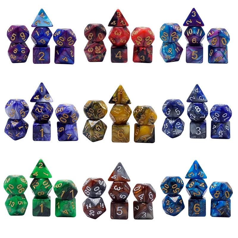 

Wholesale RPG dungeons and dragons Pathfinder Polyhedral Plastic Set Game Dice