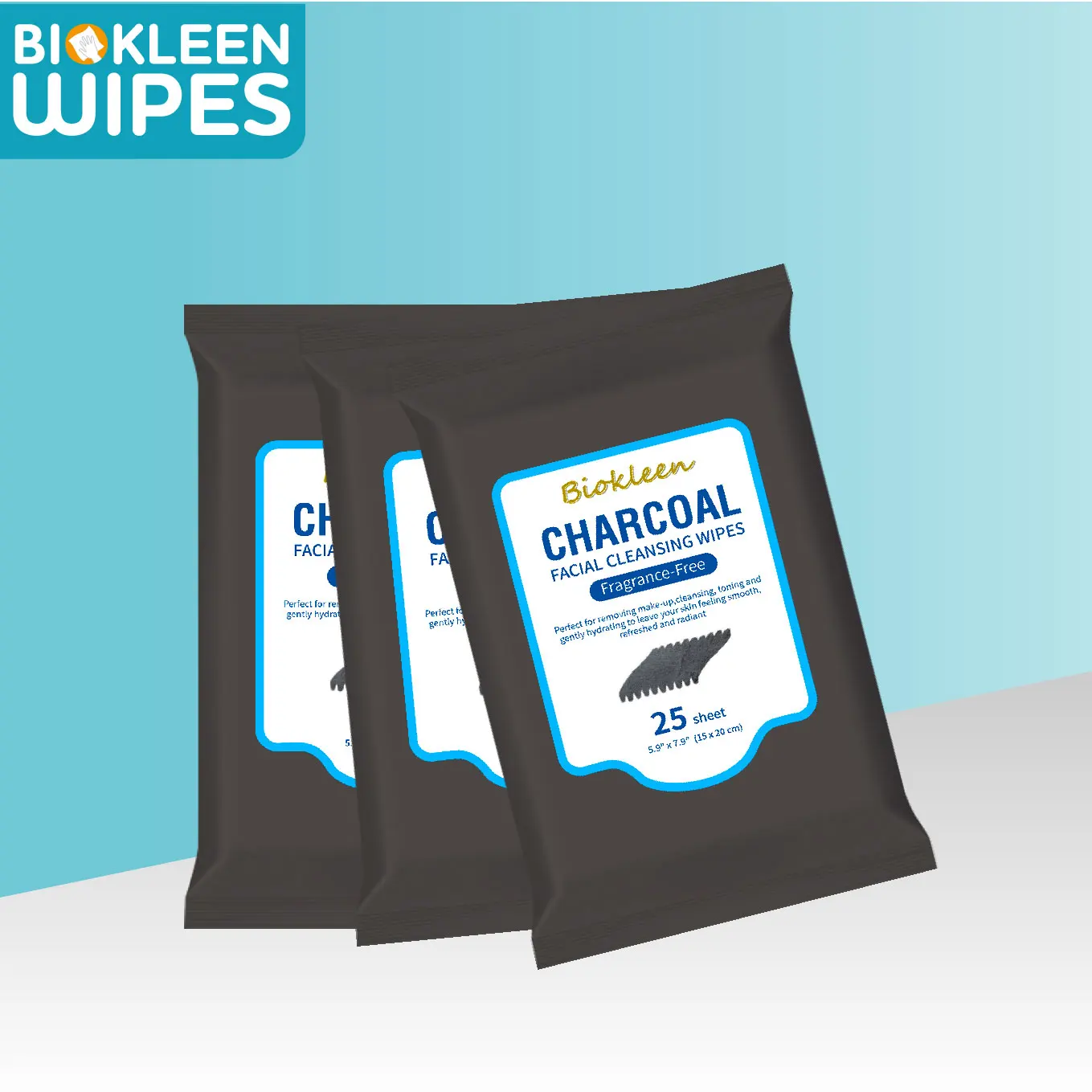 

Lookon charcoal face wipes PH friendly for skin care cleasning