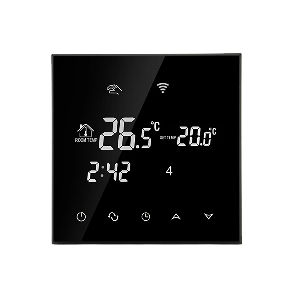 Black Room Thermostat With Wifi Function For Central Air Conditioning ...