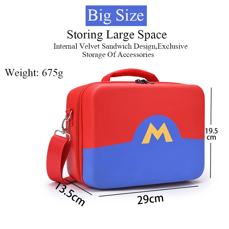 Basics Hard Shell Mario Travel and Storage Case Shoulder Bag for Nintendo Switch Accessories