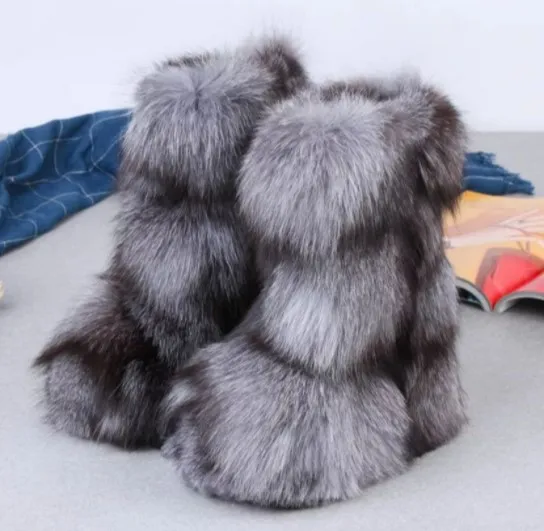 

wholesale winter warmer real fur boot for women &adult combat real fox fur boots