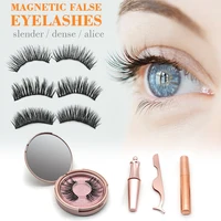 

Factory Wholesale Magnetic Eyeliner and Magnetic Eyelash Kit Reusable Silk False Lashes with 5 Strong Magnets