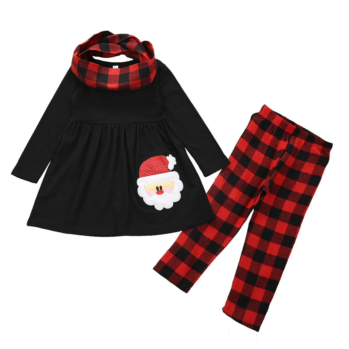

Children's clothing spring and autumn children's embroidered scarf Christmas Halloween set