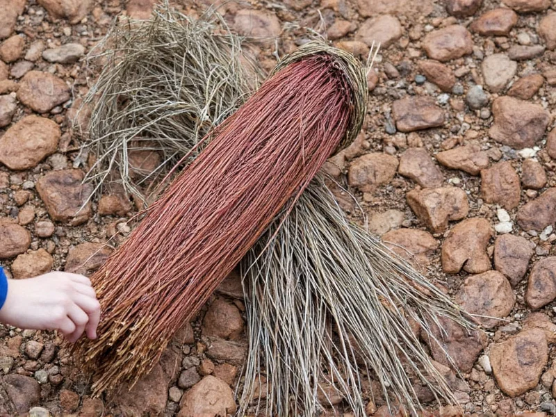 Hand weaving natural materials for nest craft