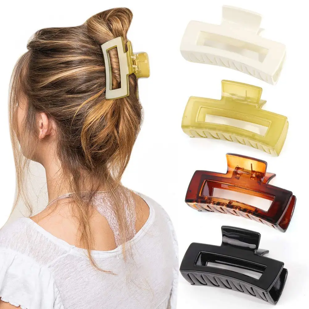 

2021 Hot selling Large Hair Claw Clips for Thick Hair Acrylic Banana Non-slip Hair Clip Gifts for Women Girls, Picture shows