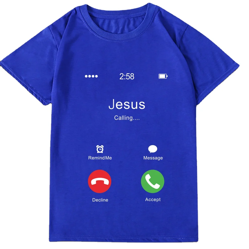 

Printed T-shirt with short sleeve call reminding pattern Interesting novel men's and women's T shirts