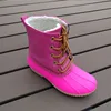 Monogrammed Fashion Lady's Lace-up Rose Red Duck Boots