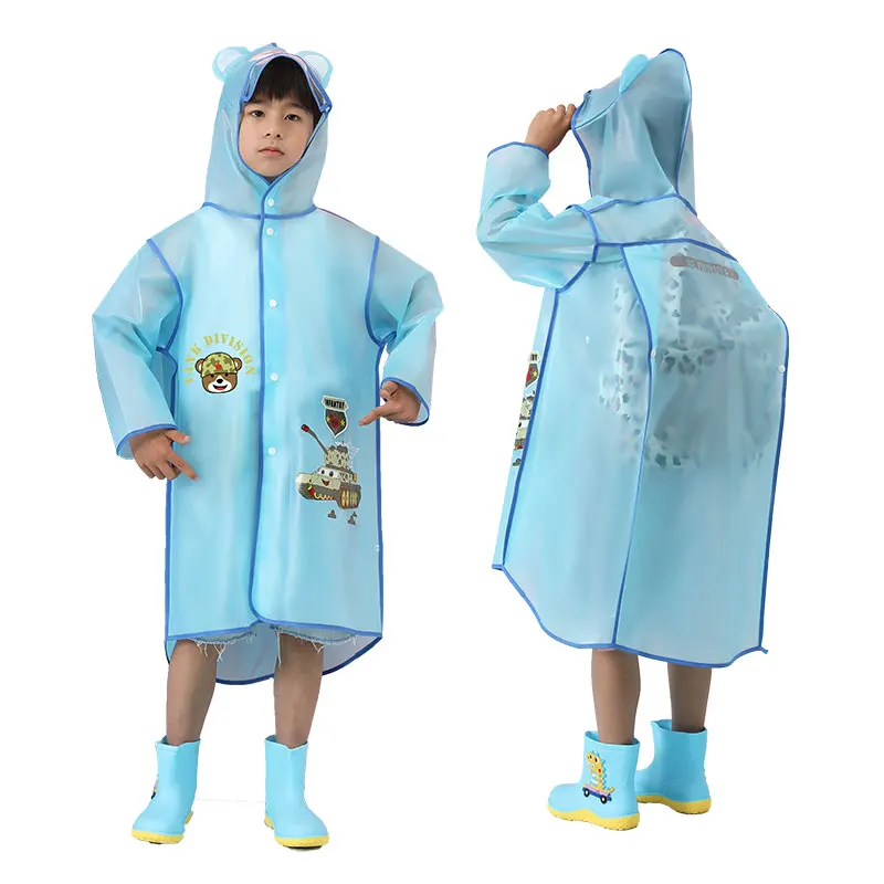 

hot sell EVA healthy cute fashion cartoon children raincoat kids for hiking outdoors climbing travel