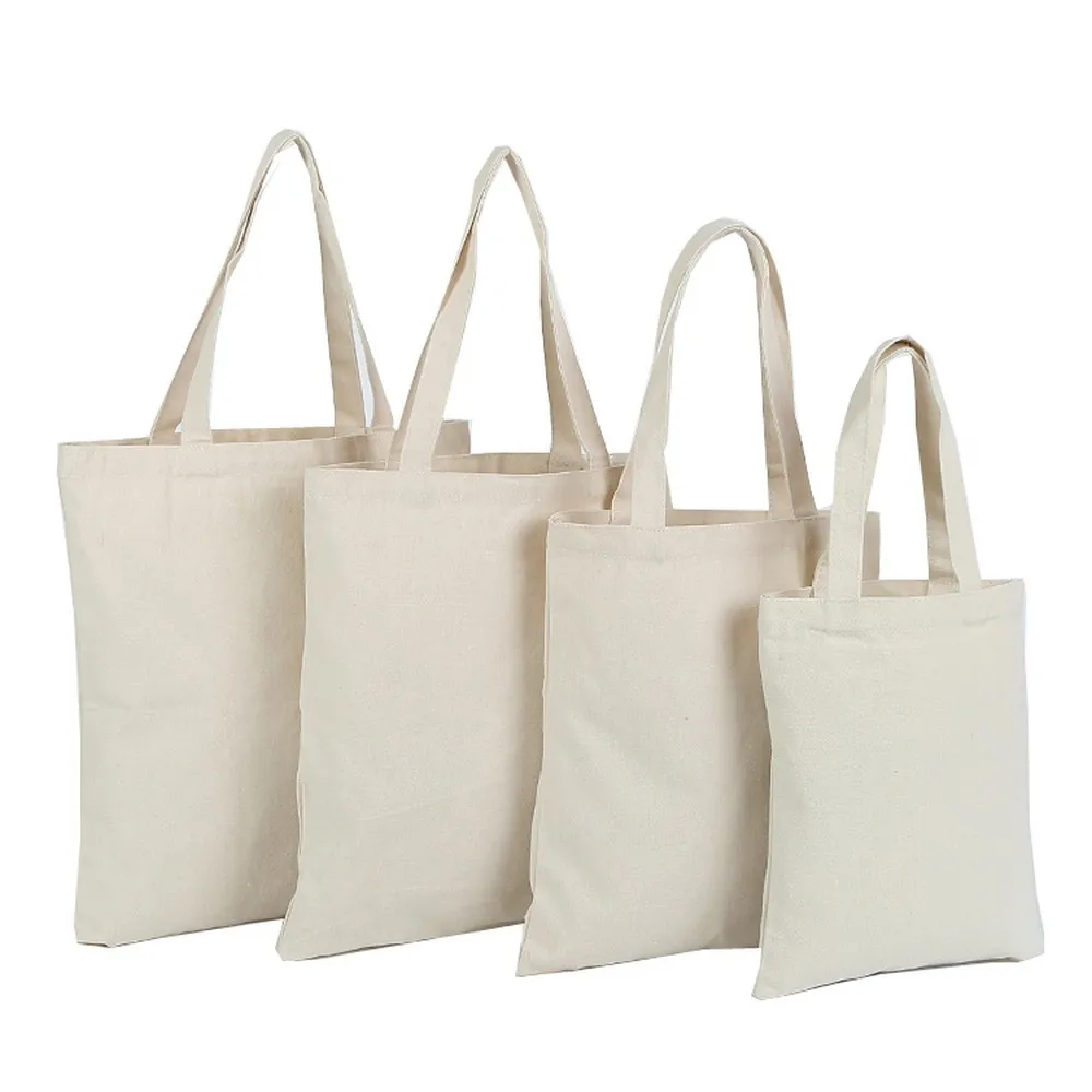 

Reusable Cotton Canvas Bag Custom Logo Multi-size Large Capacity Shopping Bags Travel Women Men Handbags Gift Canvas Tote Bags