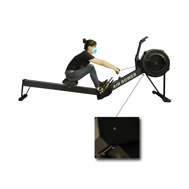 

Delivery from France warehouse gym commercial air rower machine rowering machine for fitness bodybuilding, Black