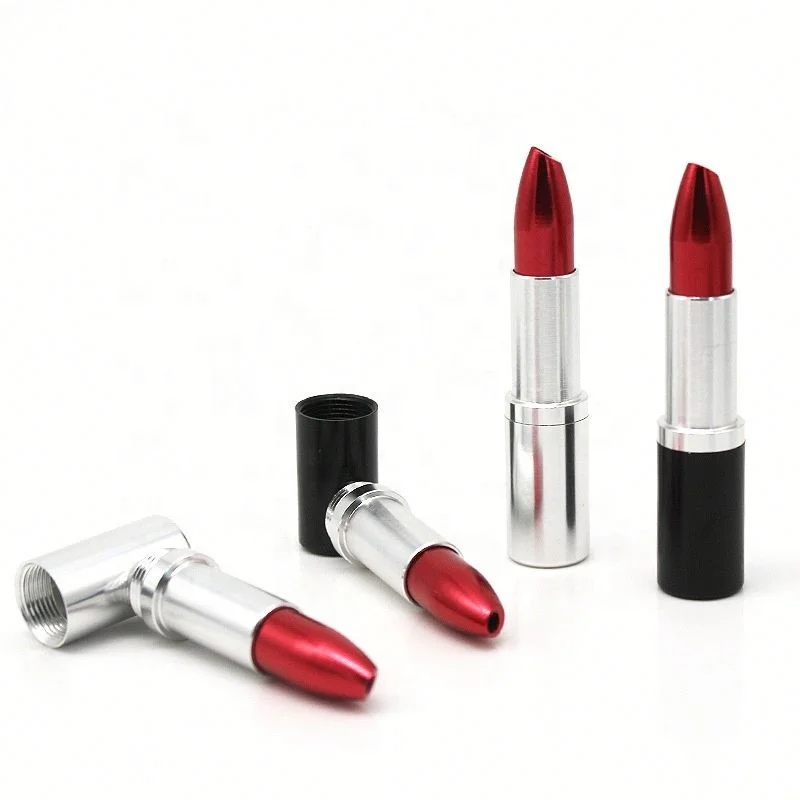 

Creative Lipstick Pipe Portable Detachable Metal Aluminum Pipe Filter Small Smoking Pipe Hot, Picture