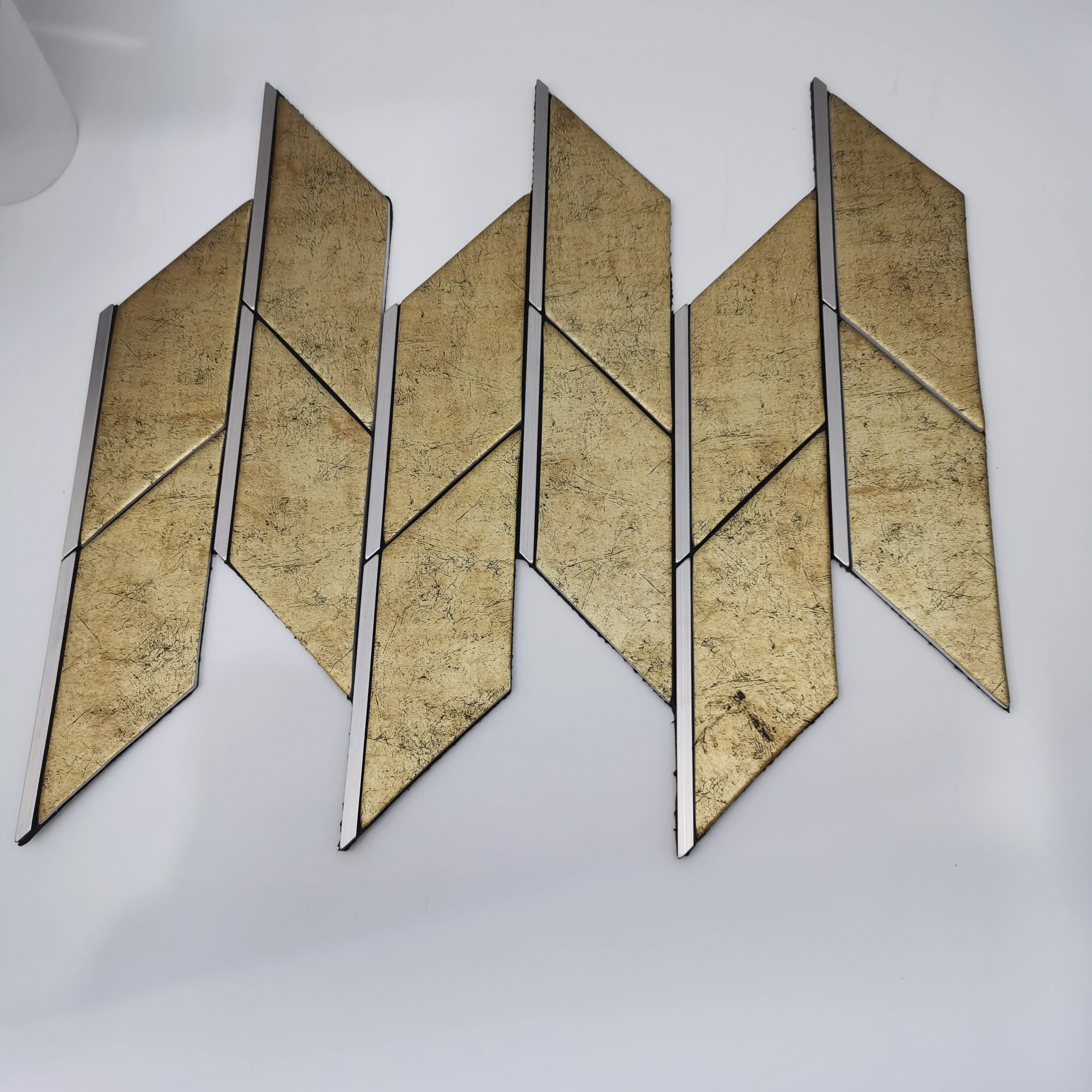 Aysha Golden Color Modern Square Aluminum Plastic Mosaic File for Home Decoration From Hebei in Hot Selling