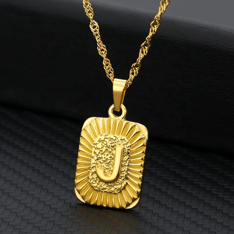 

Letter Initial Necklace Adjustable Chain Gold Plated Stainless Steel Jewelry