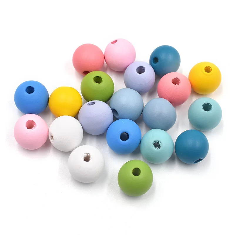 

Natural Wooden Beads Colorful Smooth Painted Loose Beads Spacer Beads with Hole for Crafts Baby DIY Sensory Jewelry Making, 11 colors