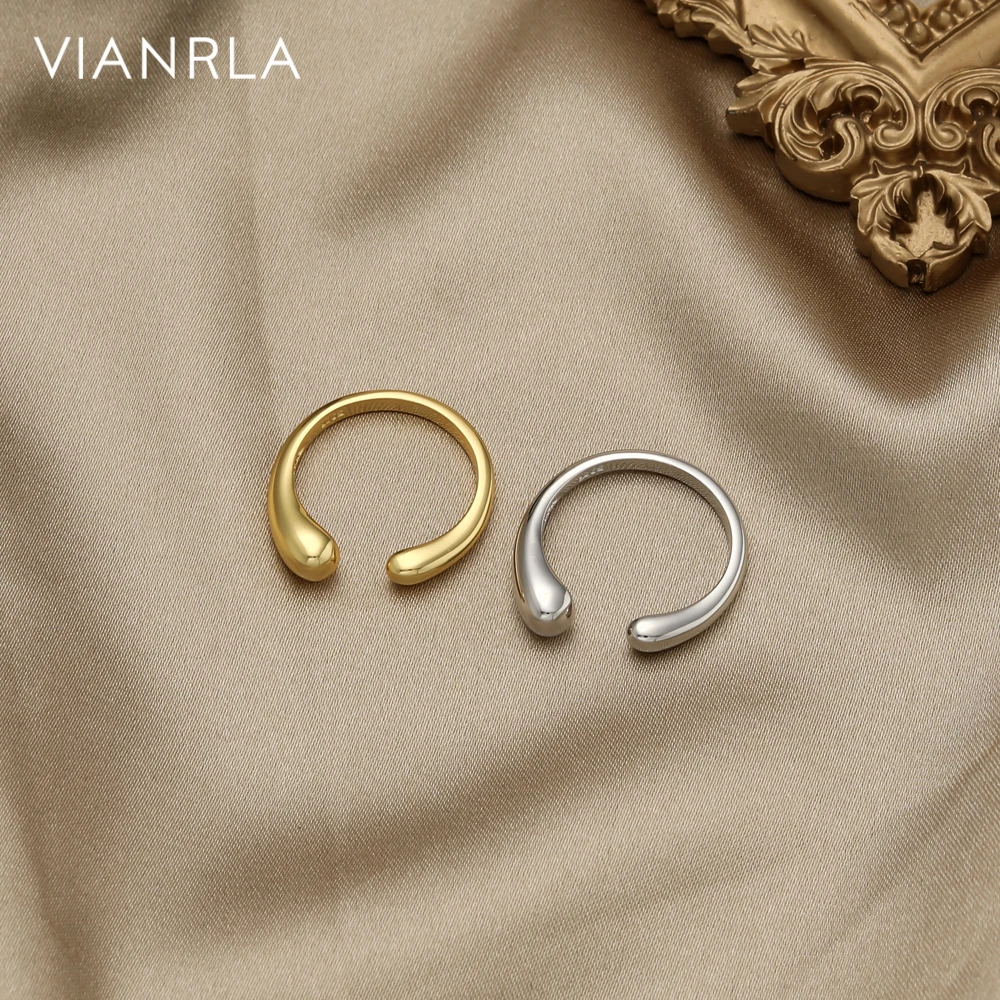 

Vianrla open stacking ring silver gold plated adjustable ring 925 sterling silver simple ring