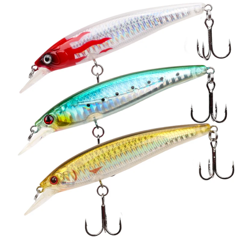 

Tsurinoya  9g Hard Plastic Floating Fishing Lure Strong Hook Floating Minnow, 7colors