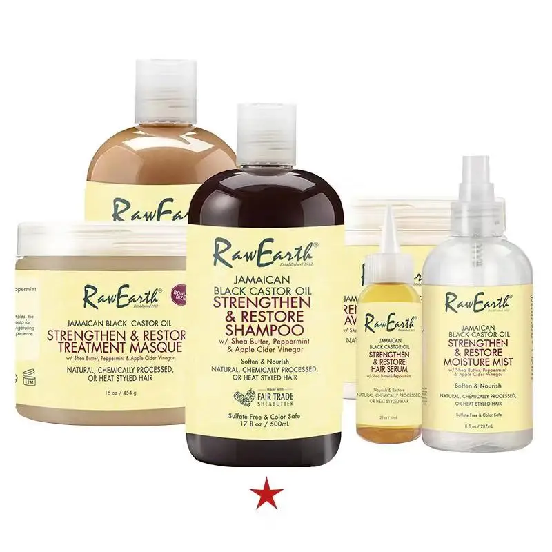 

RAW EARTH Jamaica Black Castor Oil Strengthening and Repairing Damaged Hair Shampoo , shampoo for Damaged Hair 500 ml