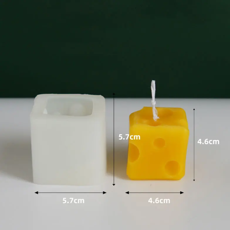

3078 Square cheese candle silicone Mold, Random