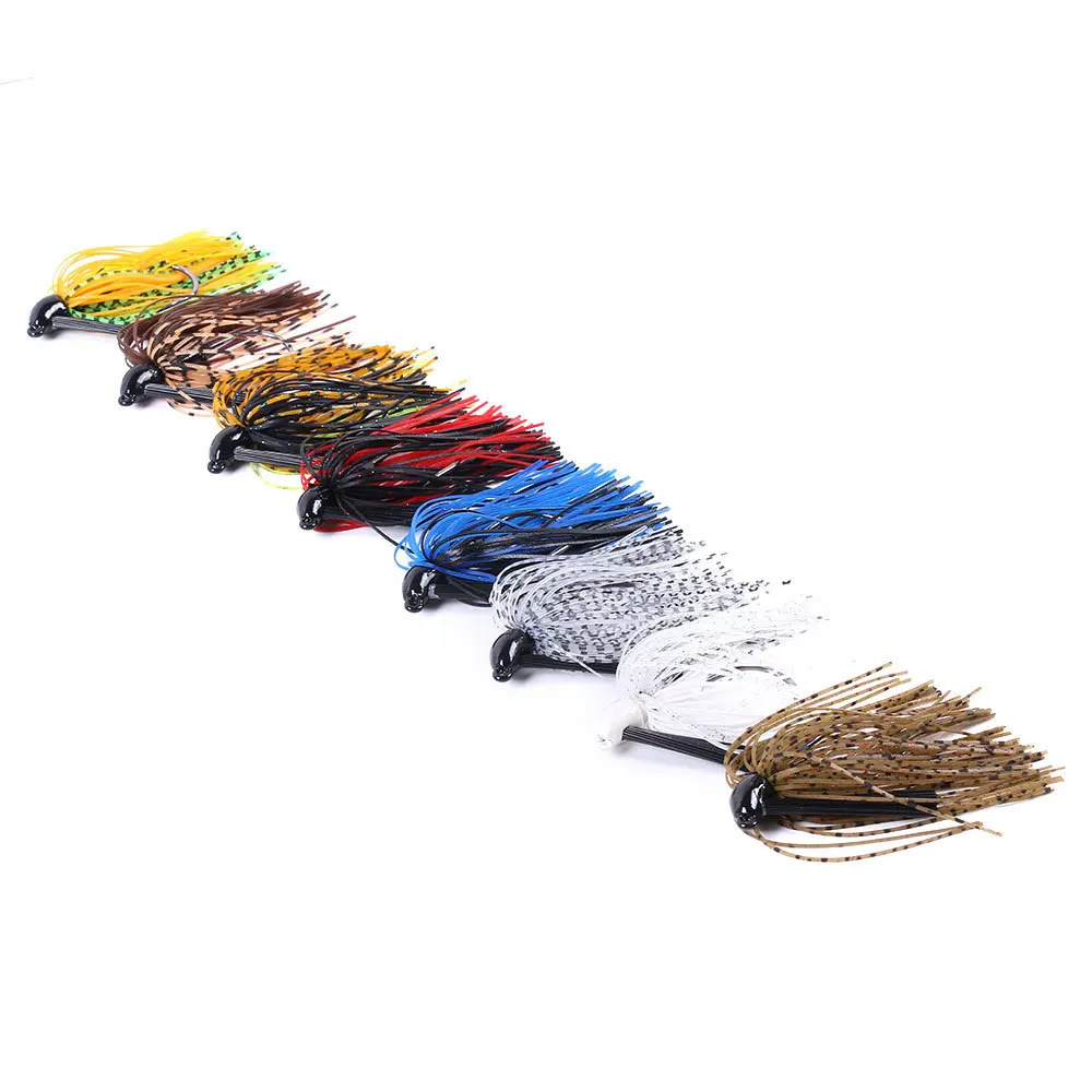 

Newbility 2021 wholesale 10g pearl white lead head hook skirts jig head hooks metal fishing lure, 8colors