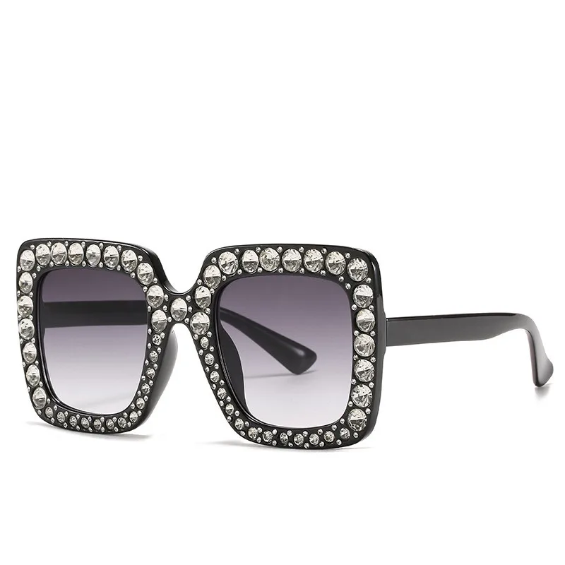 

Gradient Sunglasses with Rhinestone Fashionable 2021 Square Cat Eye Sun Glasses Women