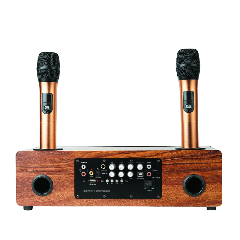 

Handheld Mic Karaoke Wireless Party Handheld Singing Speakers for Home Theater Multimedia YARMEE YKM01, Golden