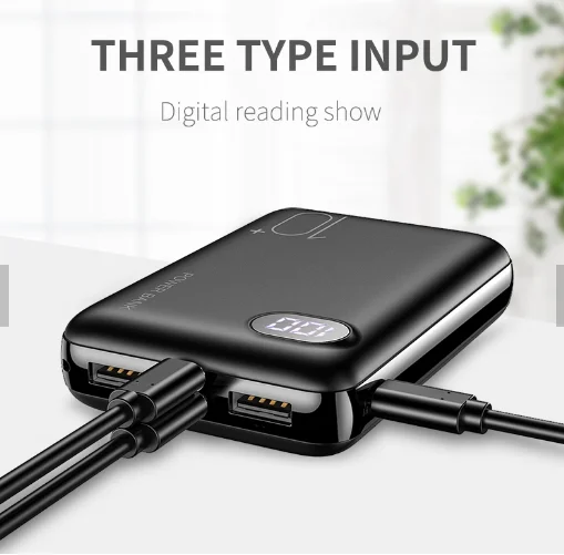 High Capacity Mobile Phone Charger Super Slim 10000Mah Mini Portable Pocket Power Bank - ANKUX.COM