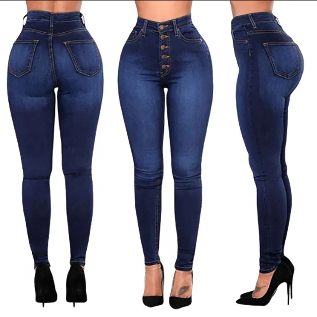 

Hot selling slim fashion style high waist stretch butt lift jeans for women pants fashion