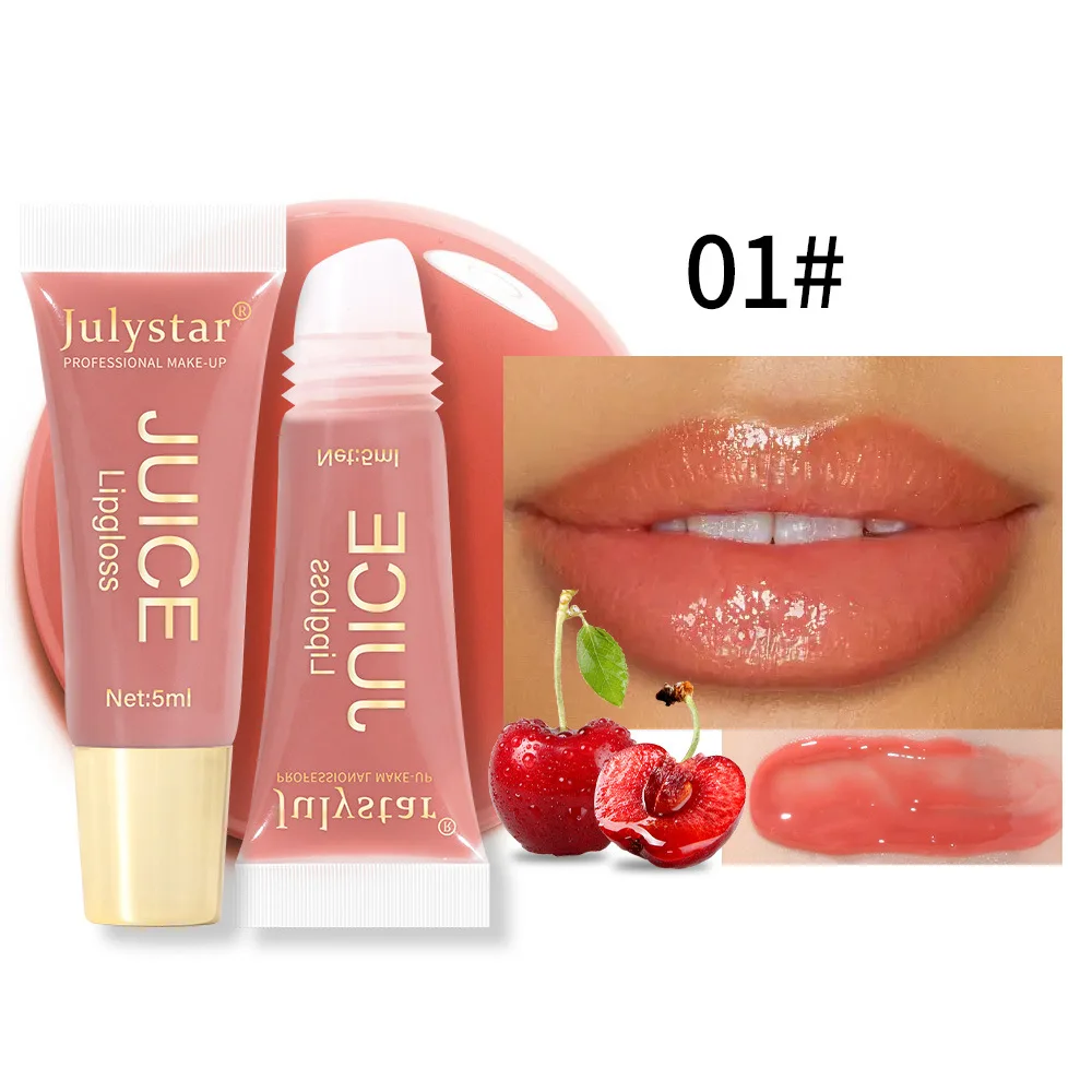 

Julystar 5ml Natural Long-Lasting Moisturizing Mirror Lip Oil Water Fruit Flavor Lip Gloss Moisturizing lipstick SS