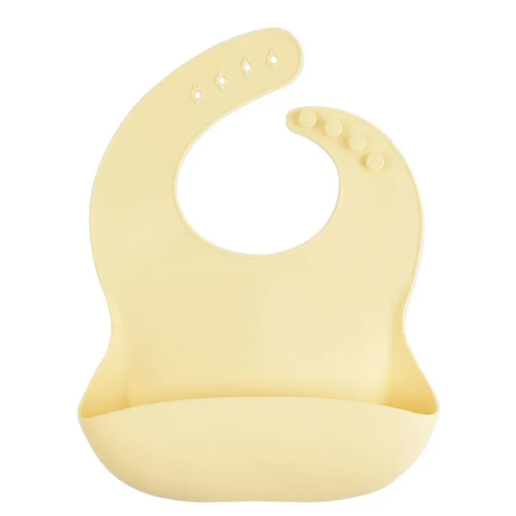 

High Quality Soft Food Grade Bibs Silicon BPA Free Adjustable Waterproof Baby Feeding Bib, 28 colors