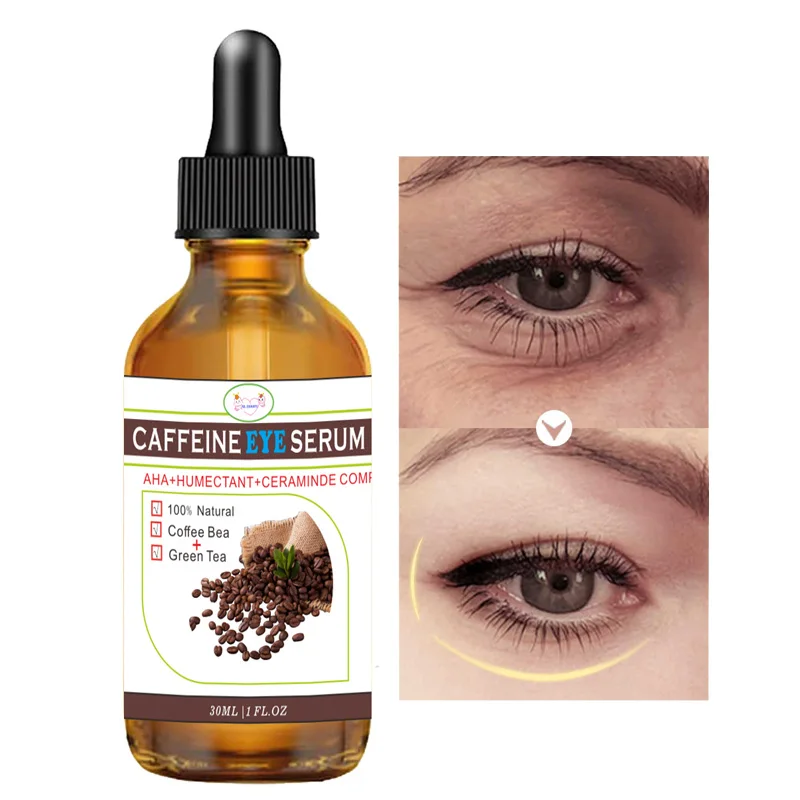

Coffee Eye Serum Anti-Wrinkle Moisturizing Anti-Aging Remove Dark Circles Puffiness Fat Granule Brighten Face Treatment