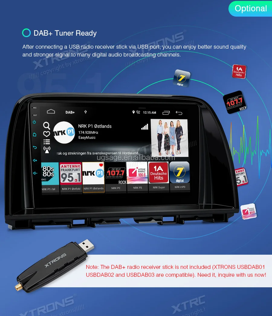 Xtrons 9" Android 1.0 Touch Screen Built In Dsp Car Radio With