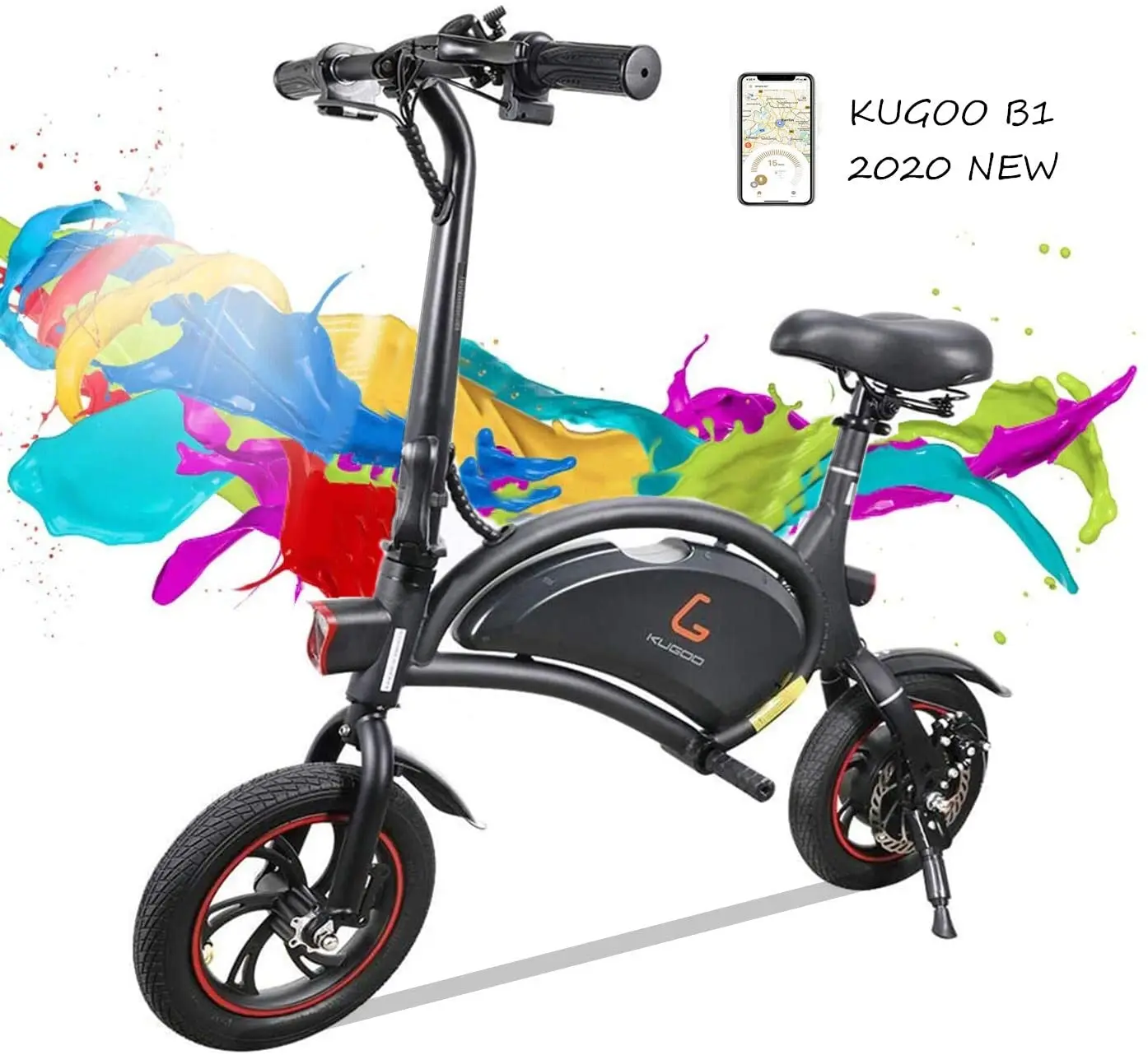 

[EU STOCK]Kugoo Kirin B1 12 inch 250W ebike for sale electric scooter with seat, Black