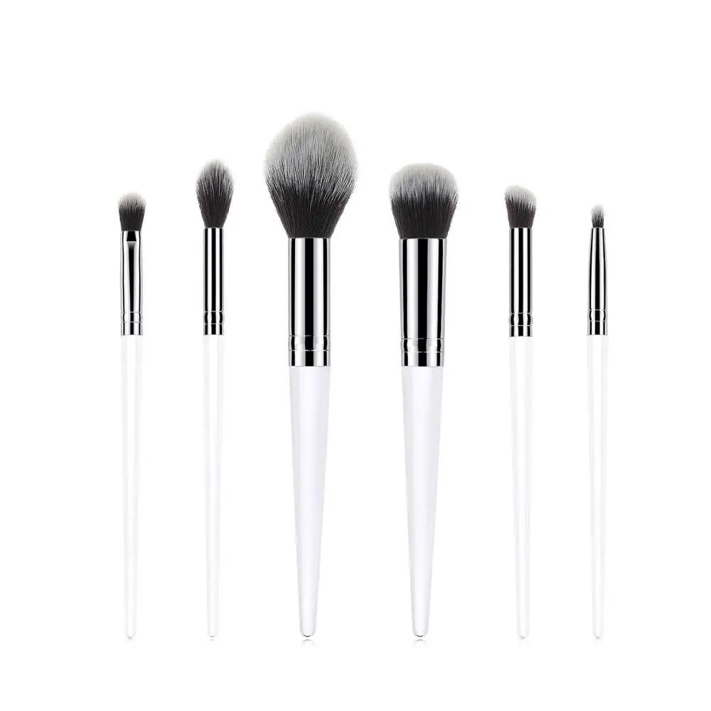 

Wood Customized Logo Makeup Brush Powder Brush Cosmetic Brush Beauty 2020 NEW 6PCS White Ladies Makeup Daily Makeup 10 Sets