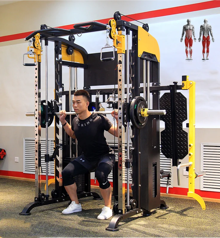 

Best Selling Multi function Gym Equipment Smith Machine Home Gym Equipment Smith Machine, Yellow