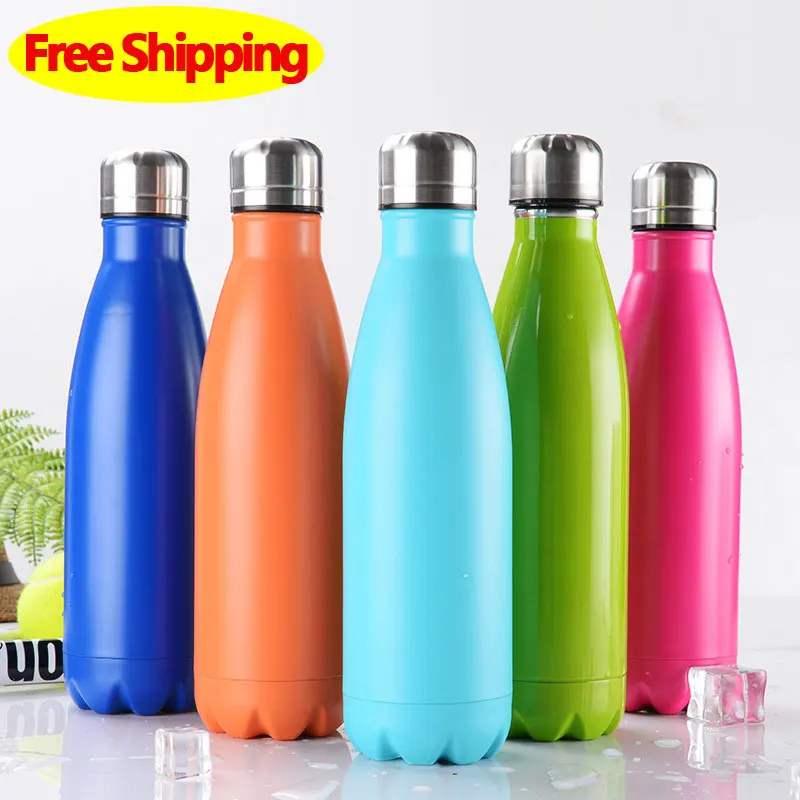 

Amazon Smart Insulation Thermos Stainless Steel Water Bottle 500ml Cola Shape Travel Vacuum Flask, Customized color