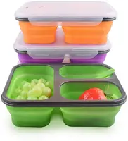 

Silicone Collapsible Portable Lunch Box Silicone Food Storage Containers Foldable Lunch Box