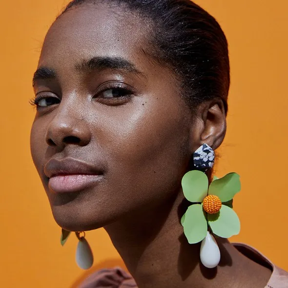 

High-end fashion jewelry china ladies korea flower earrings, As picture