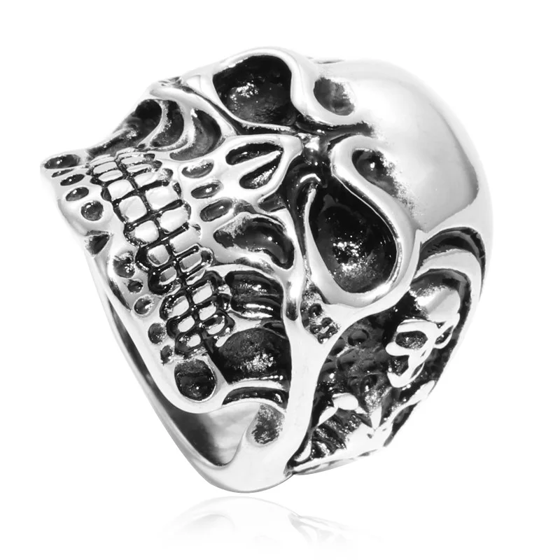 

Creative Stainless Steel Angry Skull Ring Fashion Ring Titanium Steel Ghost Ring