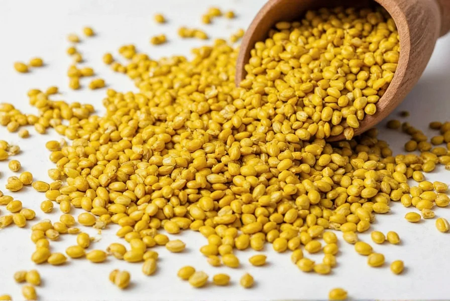Close-up view of mustard plants in bloom showing yellow flowers and developing seed pods