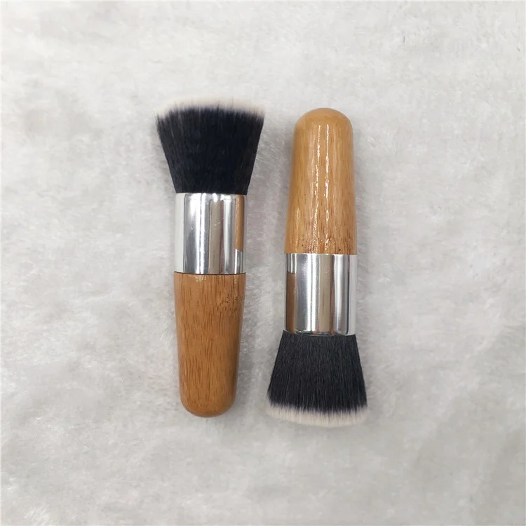 

Mini Small Multi-functional Flat Head Blush Brush Foundation Brush High Quality Wood Handle Portable Professional Beauty Tool