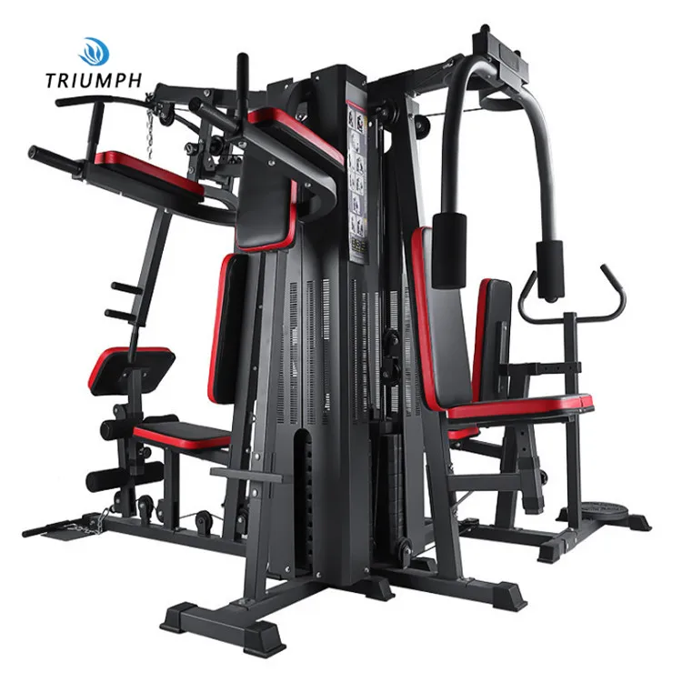 

gym equipment sports 5 in 1 arm exercise fitness tire cross heavy duty workout home outdoor comprehensive training machine, Black