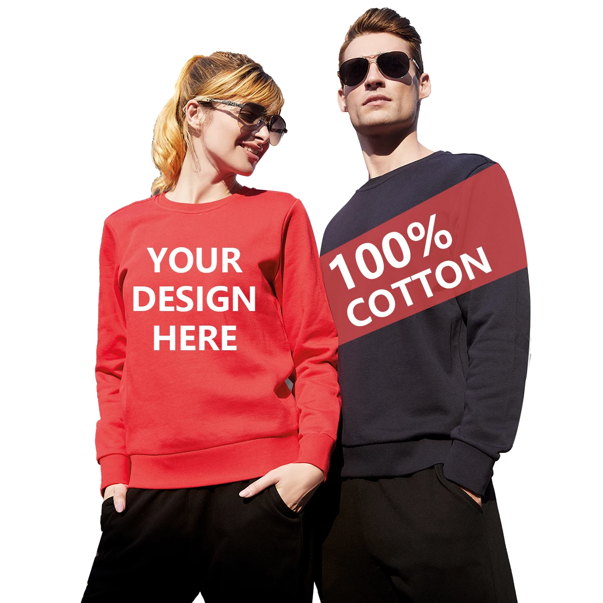 

Quality 100% Cotton Terry Cloth Long Sleeve Crew Neck Sweatshirt