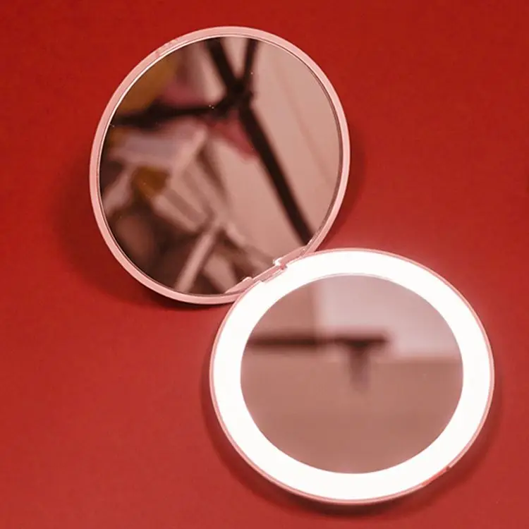 

New Beauty Product Double Size Natural Magnifying Vanity Makeup Led Mirror, White/pink
