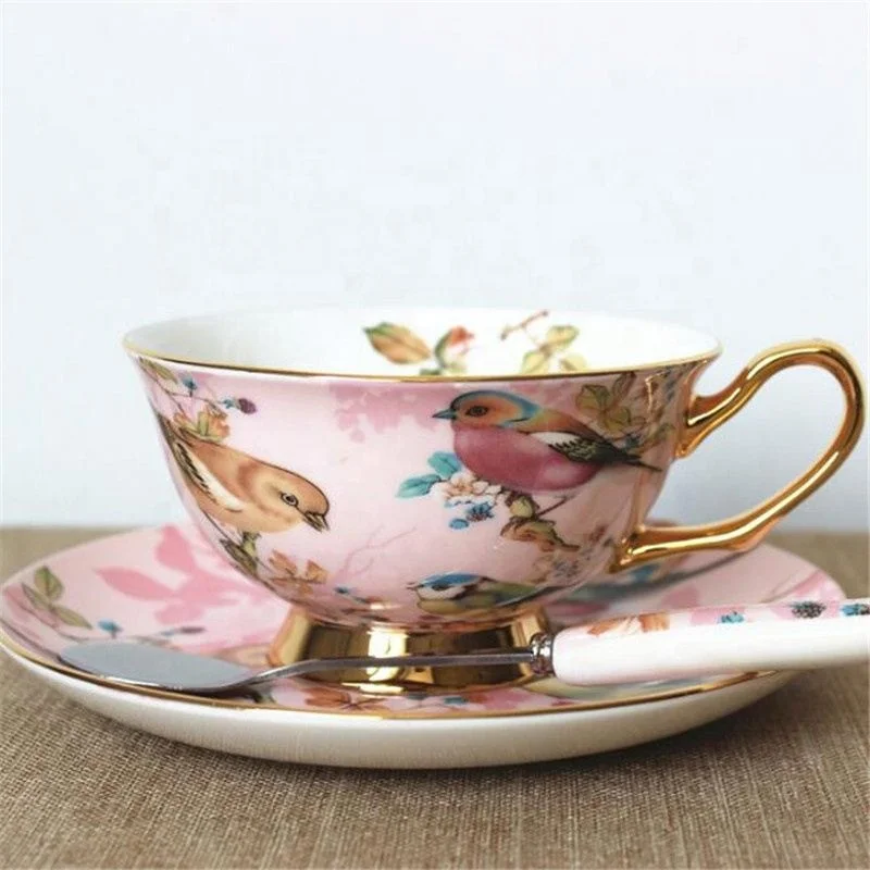 

Ceramics European Creative Phnom Penh Coffee Sets High Quality Healthy Luxury Gorgeous Personality Tea, Pink