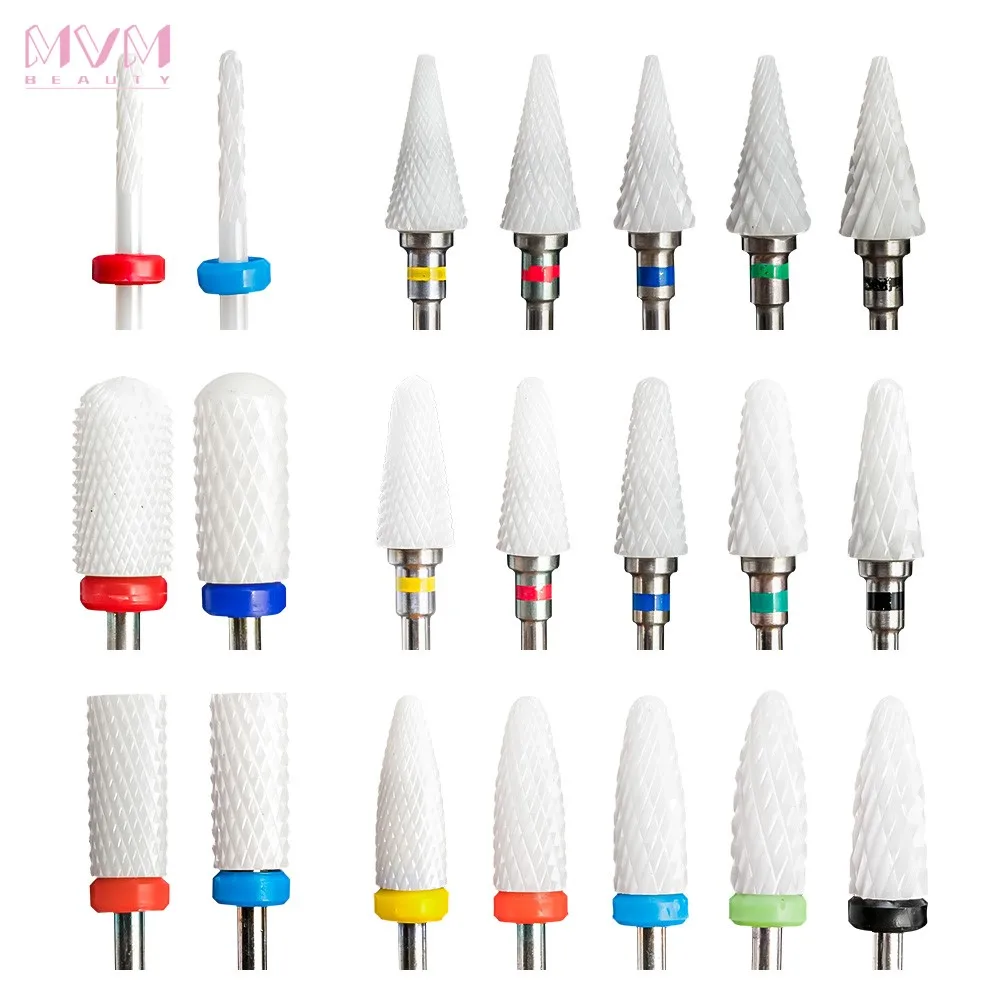 

MVM hot sale practical ceramic nail drill bit sets, Multiple colour