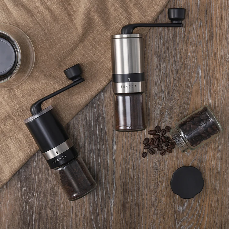 

Barista Coffee Tools Portable Manual Commercial Espresso Cafe Ceramic Burr Stainless Steel Hand Crank Coffee Grinder For Sale, Customized