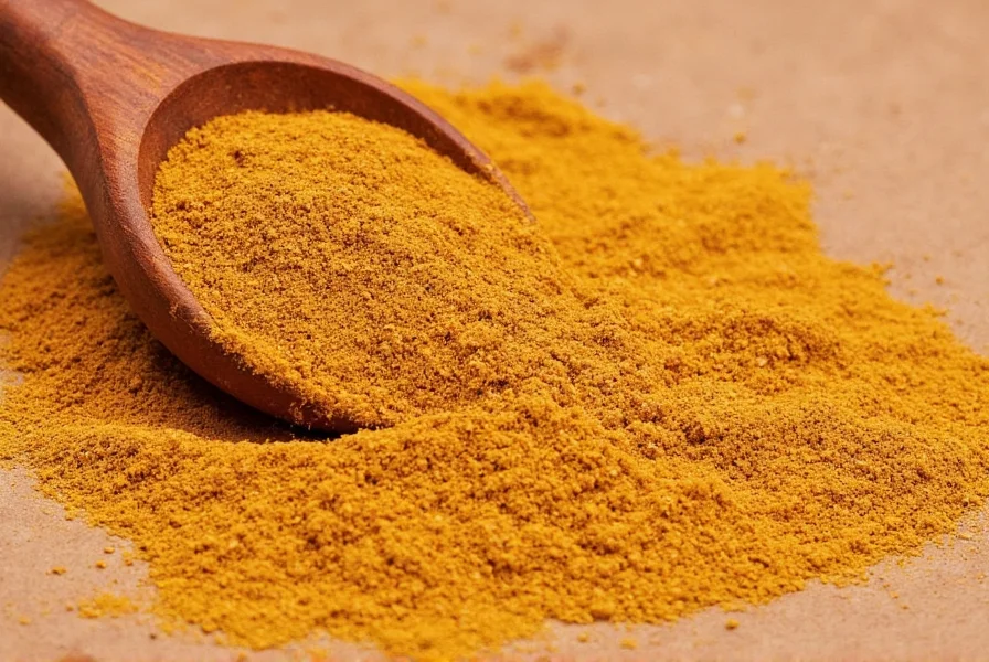 Close-up of spices including cumin powder